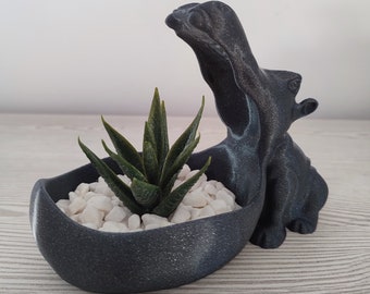 Hippopotamus-shaped flowerpot - Fun animal decoration - Succulent planter - Original flowerpot - Houseplant - Animals