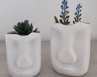 Face Planter - Face Decoration - Flower Pot - Face pot - Head planter - Nordic Style - Houseplant - Modern - Totem - Face Planter - Cactus