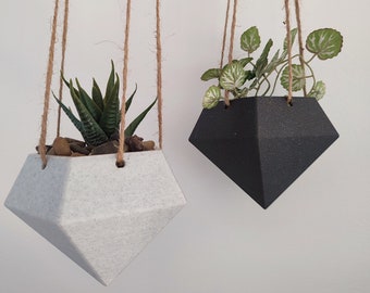 Diamond Shape Planter - Hanging Planter - Hanging Pot - Hanging Planter -Drainless Pot -Cactus and Succulents -Air Plant