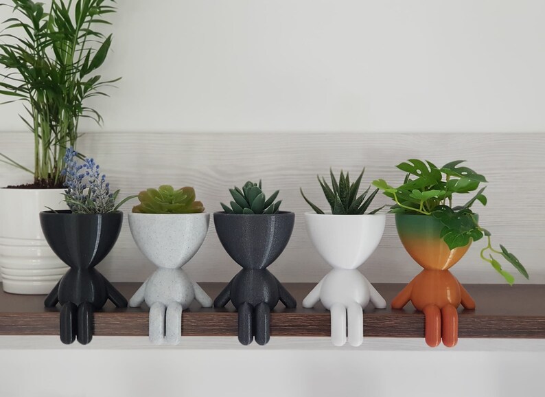 Sitting People Planter Air Plants Holder Zen Garden Etsy