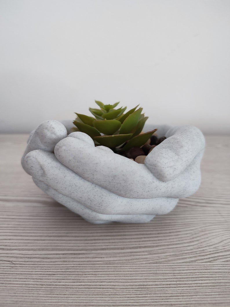 Hands Planter Home Decor Storage Tray Organizer Hands Plant Pot Cactus & Succulents Jewelry Box Office decor image 9