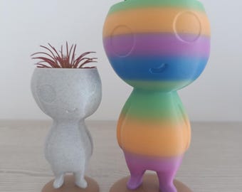 Maceta Kodama gordito de pie – Espíritu del Bosque – Decoración Japonesa – Hecha a Mano – Regalo Mágico y Original
