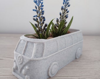 Volkswagen camper van flower pot - Motor car flower pot - Cactus and succulents - Indoor and outdoor plant - Garden - Decoration pot