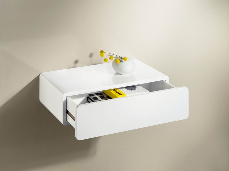 Floating Drawer Shelf Gloss White 500x250x130mm image 1