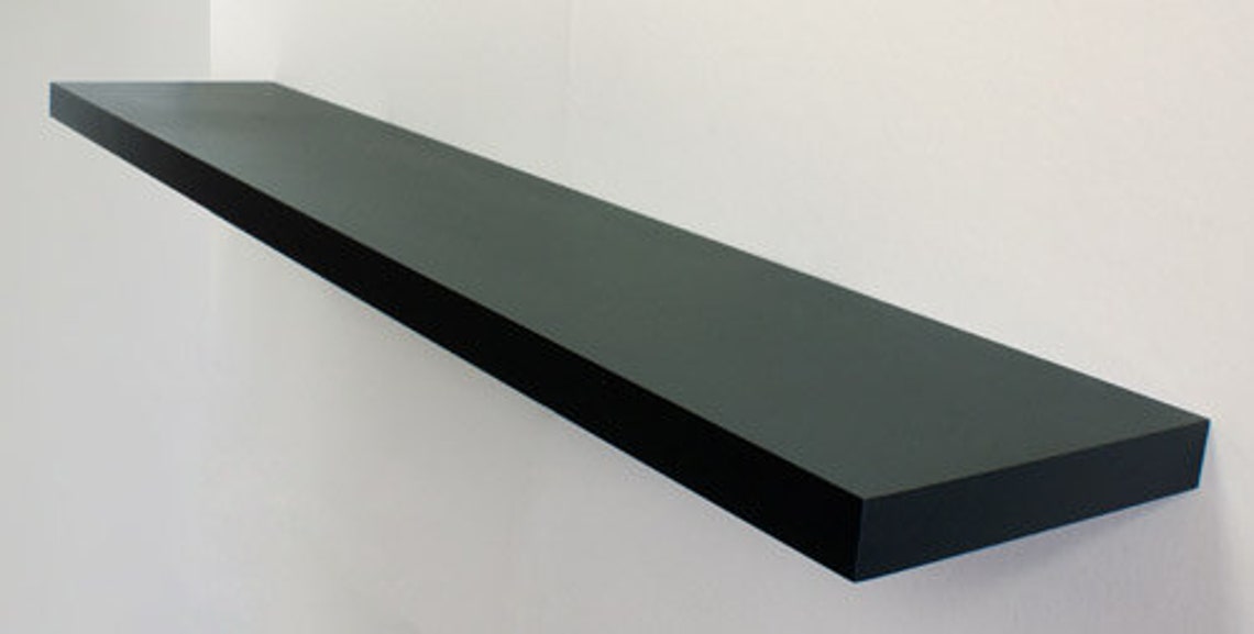 High Gloss Black Floating Shelf 1500x250x50mm Etsy