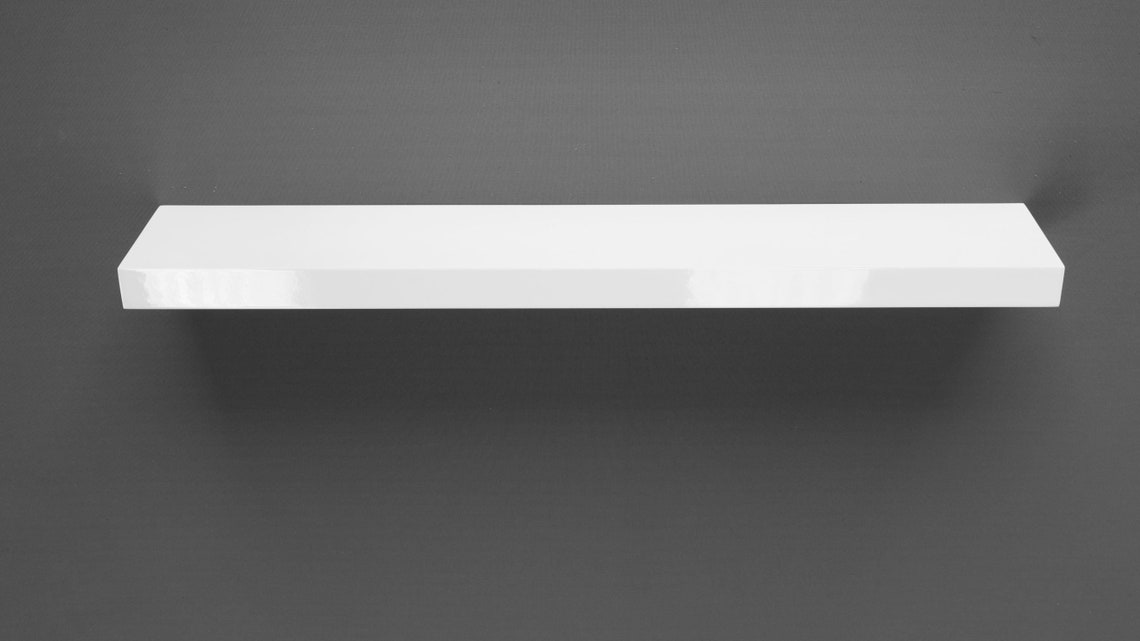 Gloss White Floating Shelf 800x150x38mm Etsy UK