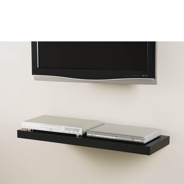 Gloss Black Floating Shelf 1200x300x50mm