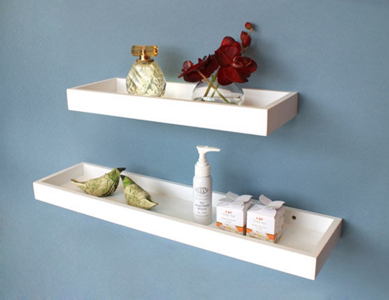 White Floating Multi Shelf 800x150x40mm Etsy UK