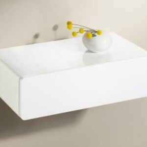 Floating Drawer Shelf Gloss White 500x250x130mm image 2