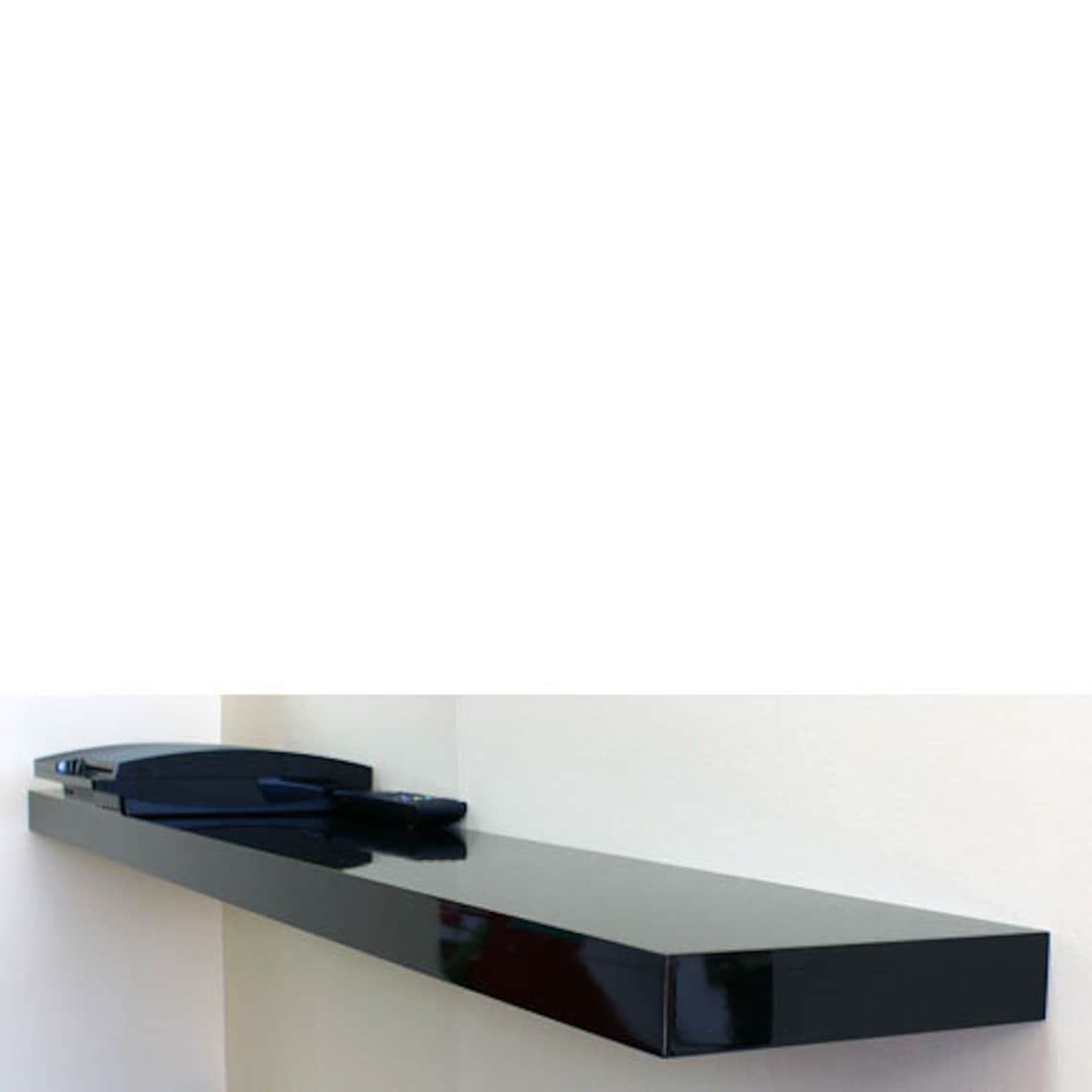 High Gloss Black Floating Shelf 1500x250x50mm Etsy