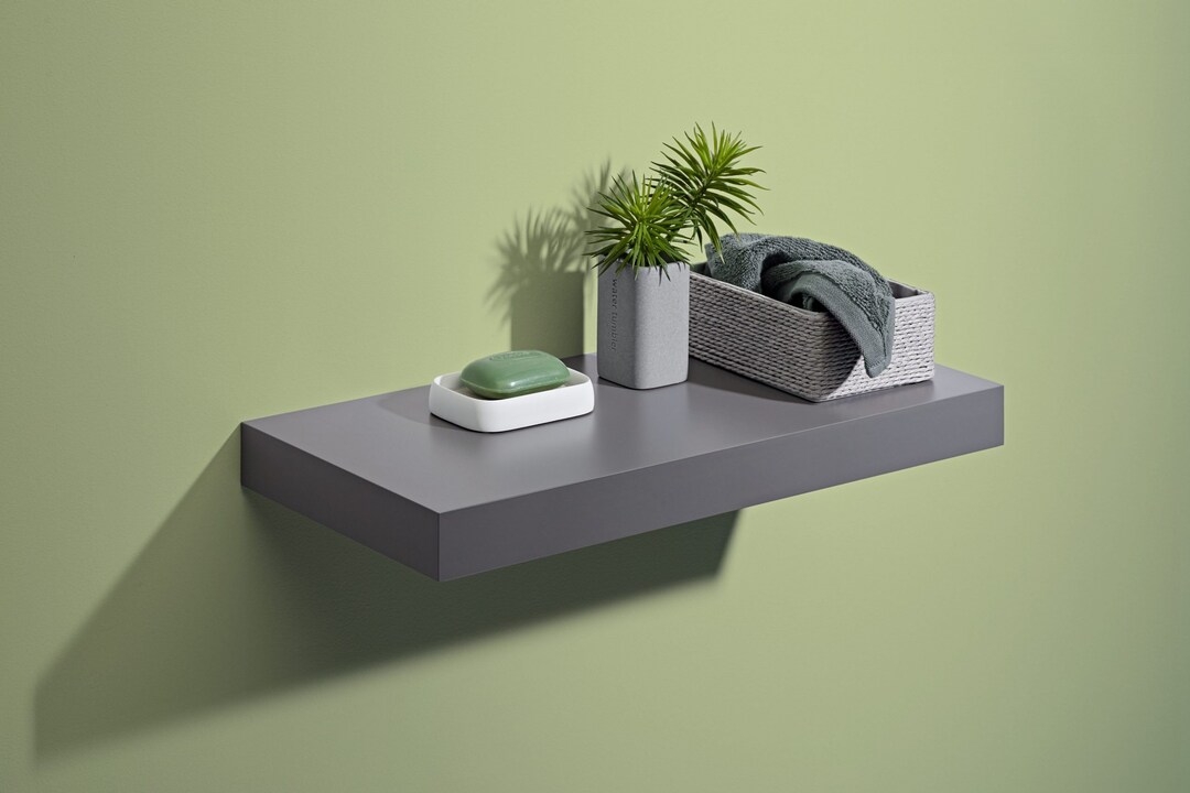 Dark Grey Floating Shelf Kit 44.5cm 115cm Etsy