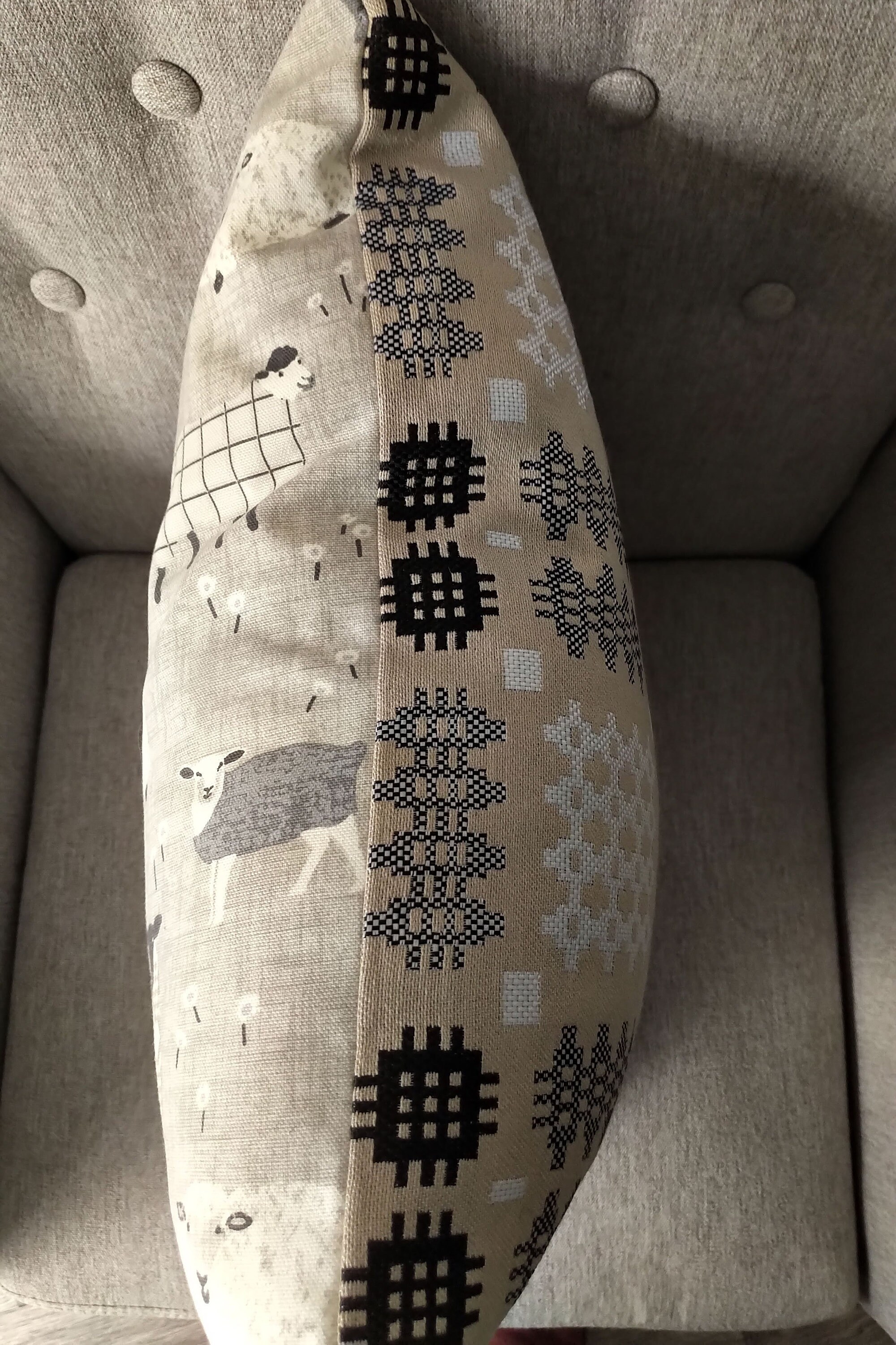 Beige Welsh Blanket Woven Tapestry and Grey Sheep in Jumpers Etsy