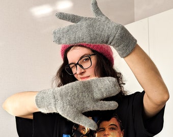 Merino Alpaca Fingerless Gloves, Tabi Mittens, Sensor Fingers