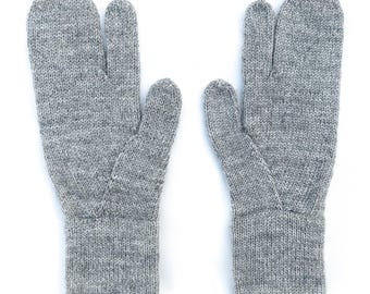 Merino Wool Tabi Mittens, Knit Fingerless Gloves, Alt Clothing