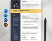 Modern Resume Template for Canva Professional CV Design Editable Resume ATS-Friendly Printable Resume for Job Applications Instant Download