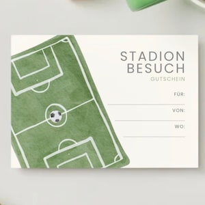 Cupón digital para estadio | Regalo perfecto para aficionados al fútbol, descarga instantánea, reutilizable