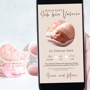 Dolce annuncio digitale di nascita | Annuncio di nascita, annuncia la nascita, novità sul bambino, il bambino è arrivato!