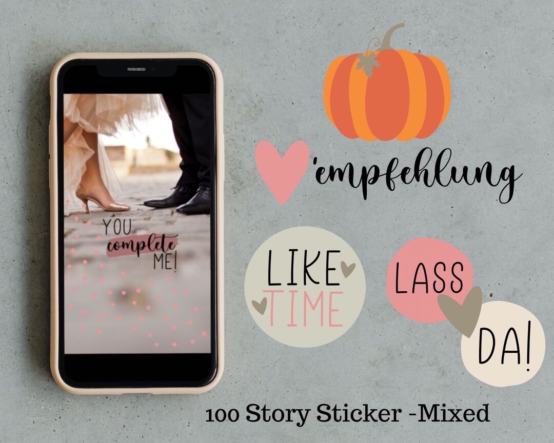 Instagram Story Sticker Set | 100 Stickers, Goodnotes & Instagram ...