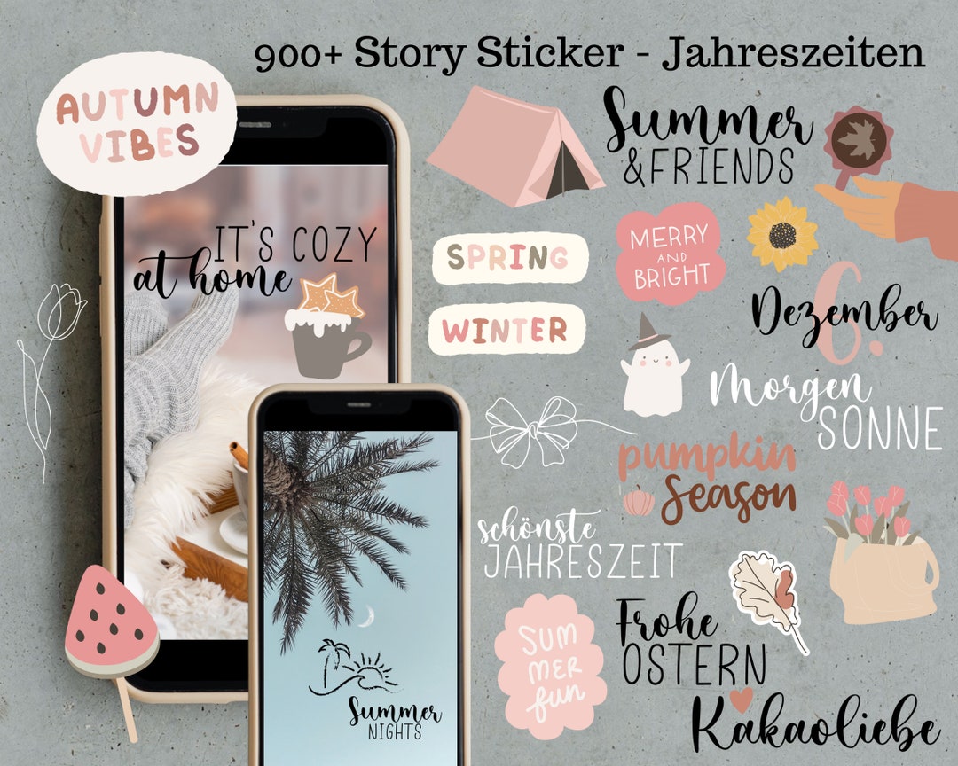 XXL Instagram Story Sticker Set | 900+ Digital Stickers for Spring ...