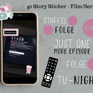 Instagram Story Sticker Film Set | Serien Set, 40 Serien & Film Sticker Set, Digital Planner und Insta Story Sticker für Serienjunkies