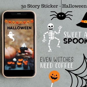 Instagram Story Sticker Halloween Set | for Instagram and Digital Planner like Good Notes, Season Autumn