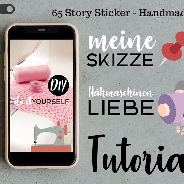 Story Stickers - Handmade Set, 65 Stickers, Selfmade, DIY, Instagram, Digital Planner, Good Notes, sewing, cooking, baking, making your own, motifs