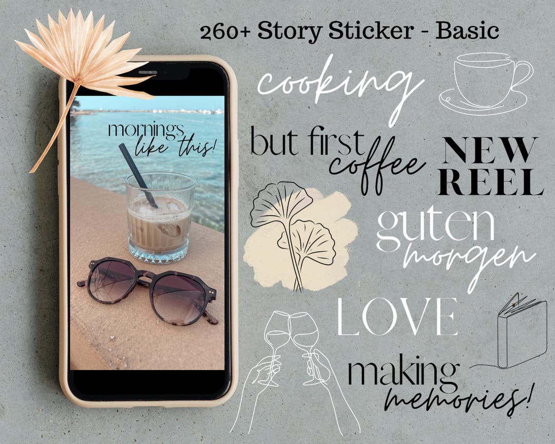 Instagram Story Sticker Basic Set | Black & White, Instagram and ...