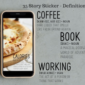 Instagram Story Sticker Definitions Set | 35 Dictionary Sticker Set, Digital Definitions for Stories, Bullet Journal & Blog