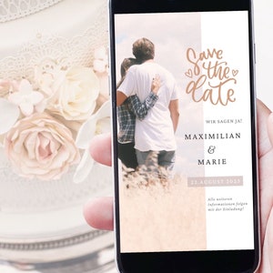 デジタルSave the Dateカード | 結婚式にぴったりの、高速でモダン、そしてパーソナルなカード。さまざまなカラーをカスタマイズ可能