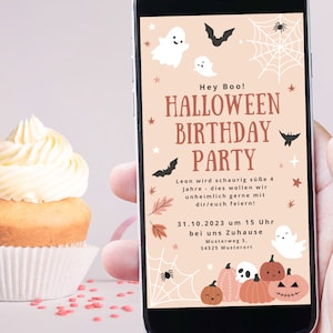 Digital Halloween Party Invitation | Spooky invitation, digital download, personalized for birthdays or celebrations, invitations with pumpkins