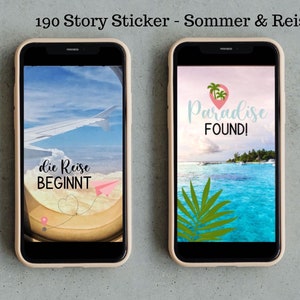 Instagram Story Sticker Bundle Travel and Summer Set | For Planner & Instagram, Digital Stickers, Good Notes, Vacation, Holidays