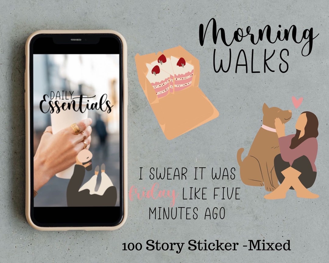 Instagram Story Sticker Mix Set | 100 Colorful Digital Stickers ...