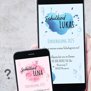 Invitation numérique pour l'inscription scolaire | Rentrée scolaire colorée, CP, élèves de CP, école, rose ou bleu