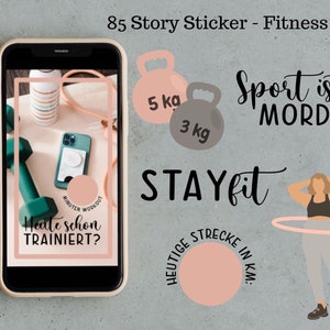 Instagram Story Sticker Fitness | For Instagram Stories, GoodNotes, Motivation, Sports