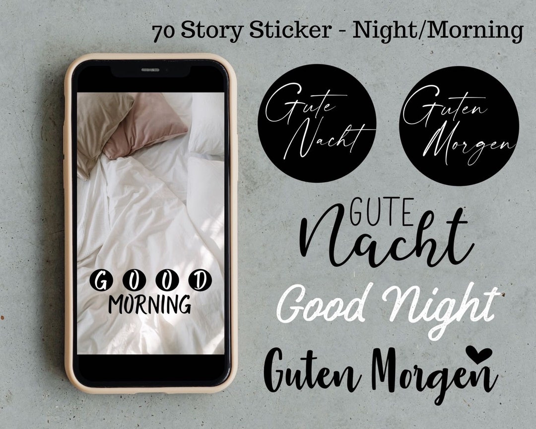 Instagram Story Stickers | Good Morning and Good Night, 70 Digital ...