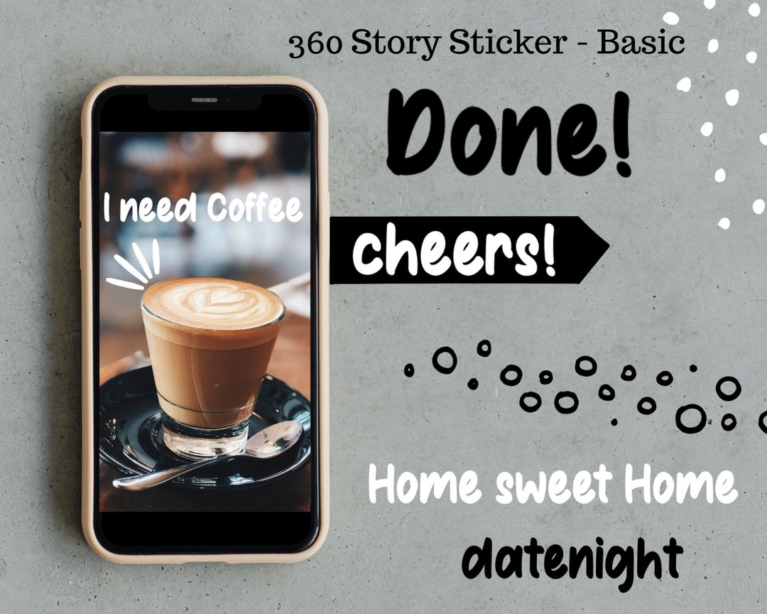 Story Sticker Basic Set, Instagram, Digital Planner, Good Notes, Black ...