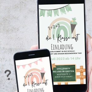 Convite digital para matrícula escolar | Início da escola colorido, início da escola, 1ª série, alunos do primeiro ano, escola, rosa ou verde