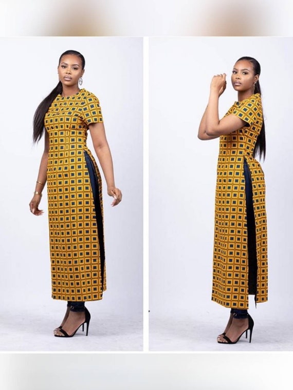 African Print Long Tops for Women Etsy