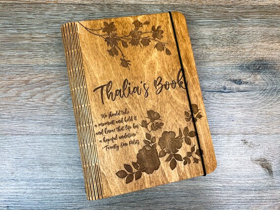 Wooden Recipe Book Cover, Custom Recipe Journal, Birthday Gift For