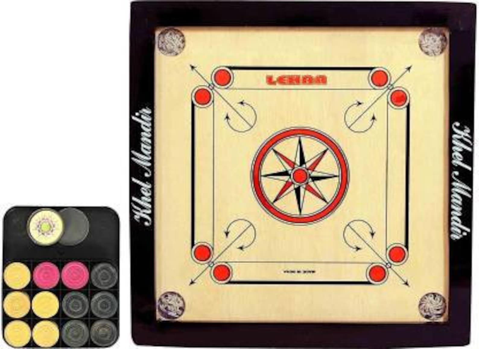 Gloss Finish Carrom Board with Coins Striker and Boric Powder Etsy