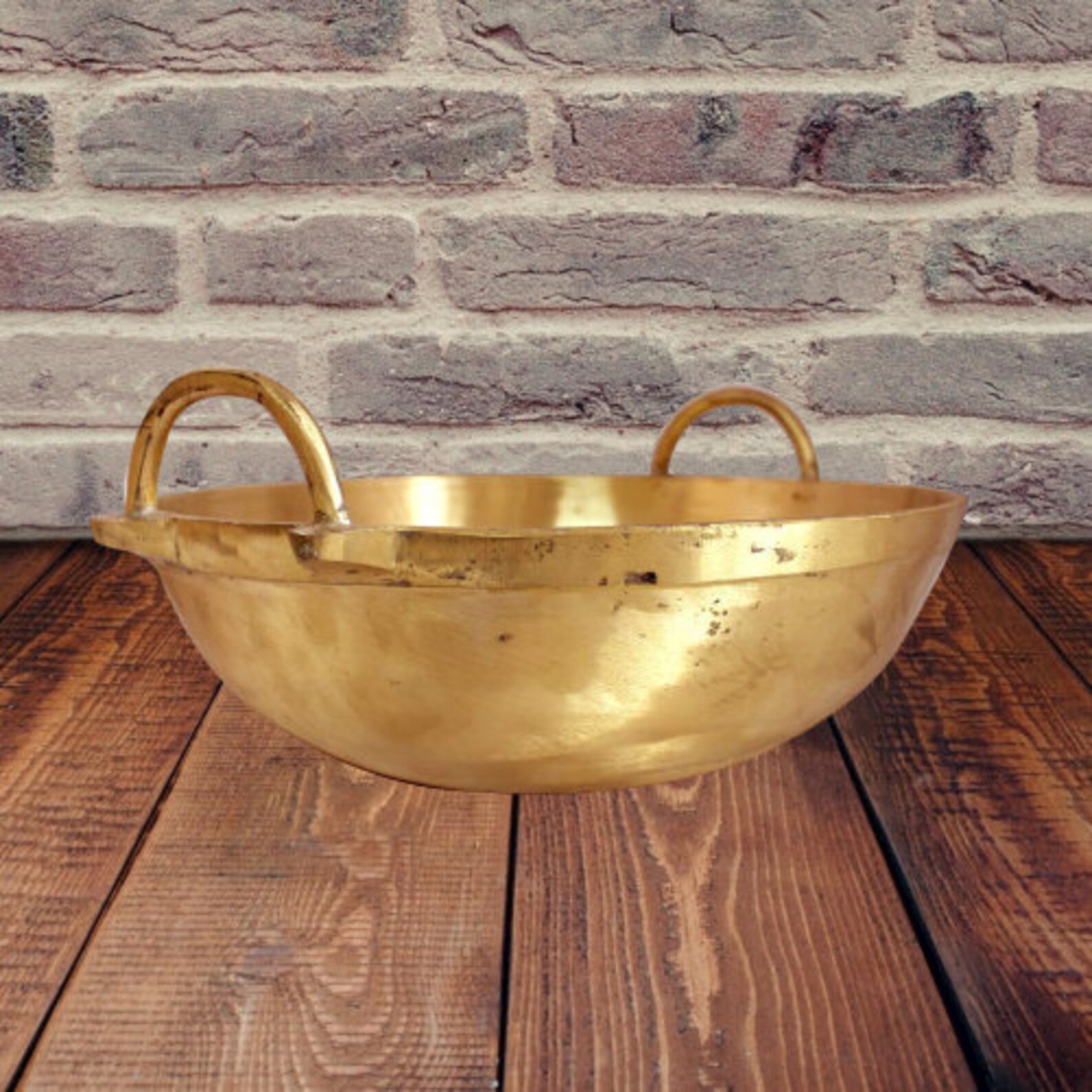 Pure Brass Kadai for Deep Frying / Cooking Utensils 2500ml Etsy