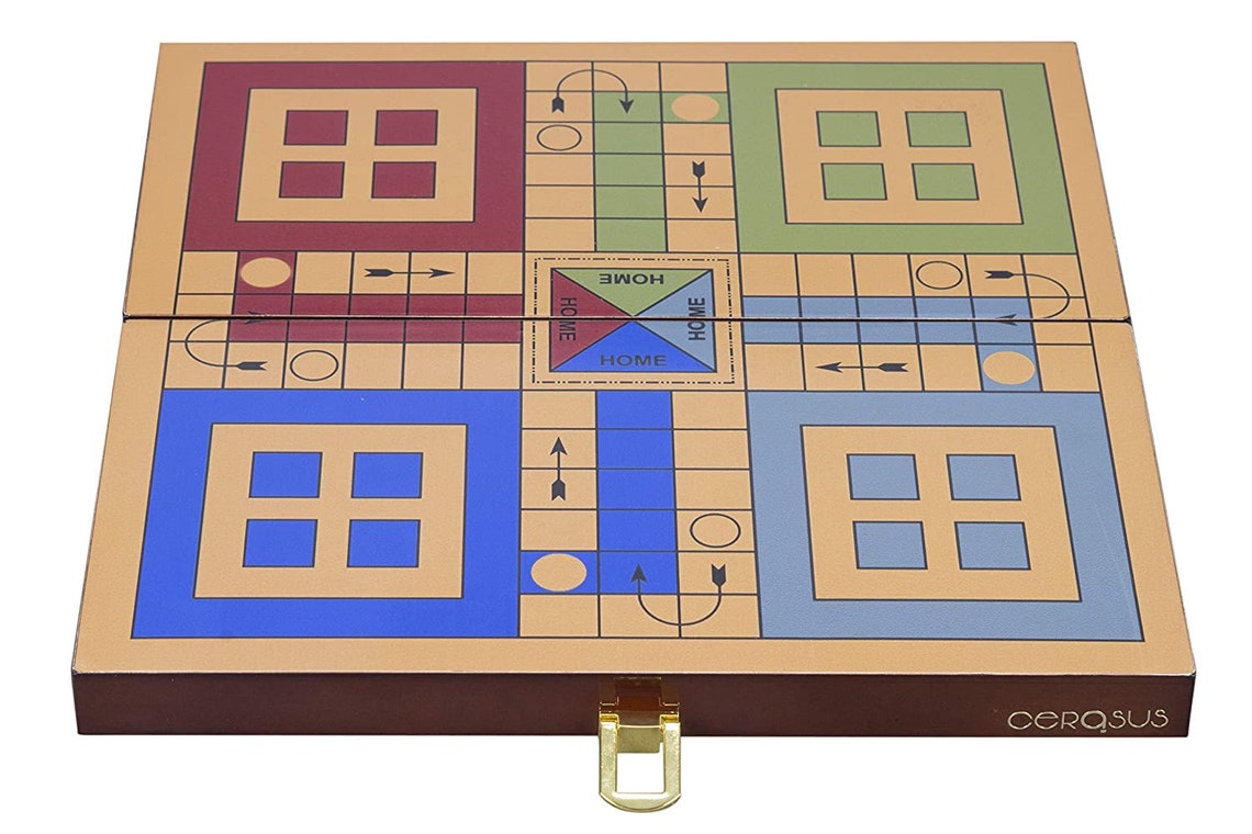 Wooden Ludo Board Game with High Gloss Finish | Etsy