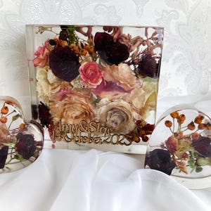 flower preservation, 15cm display block, wedding flower preservation, funeral flower preservation, wedding gift, bouquet preservation