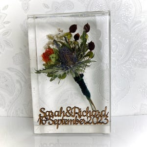 flower preservation, 10x15cm display block, wedding flower preservation, funeral flower preservation, wedding gift, bouquet preservation