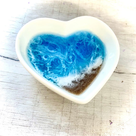 Heart ring dish, handmade, seaside decor, jewellery storage, Mother’s Day gift, wedding gift, Mothers day gift, March birthday