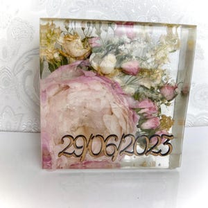 flower preservation 10cm display block, bouquet preservation, wedding flower preservation, funeral flower preservation, wedding gift