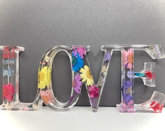 Floral love sign, gift for her, home deco, grandma gift, for nan, mothers day gift, gift for mum, March birthday, nanny gift, botanical