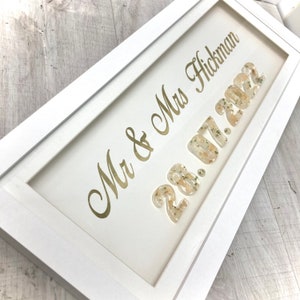 flower preservation Named frame with wedding date, bouquet preservation, wedding flower preservation, funeral flower preservation,