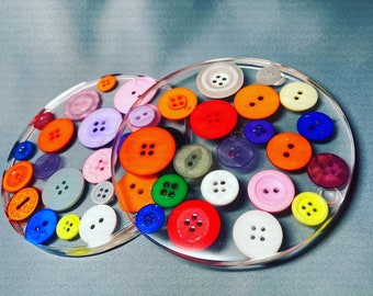 mothers day gift, Button coasters, Housewarming, Novelty coasters, Coaster set, for her, kitchen and dining, for grandma,
