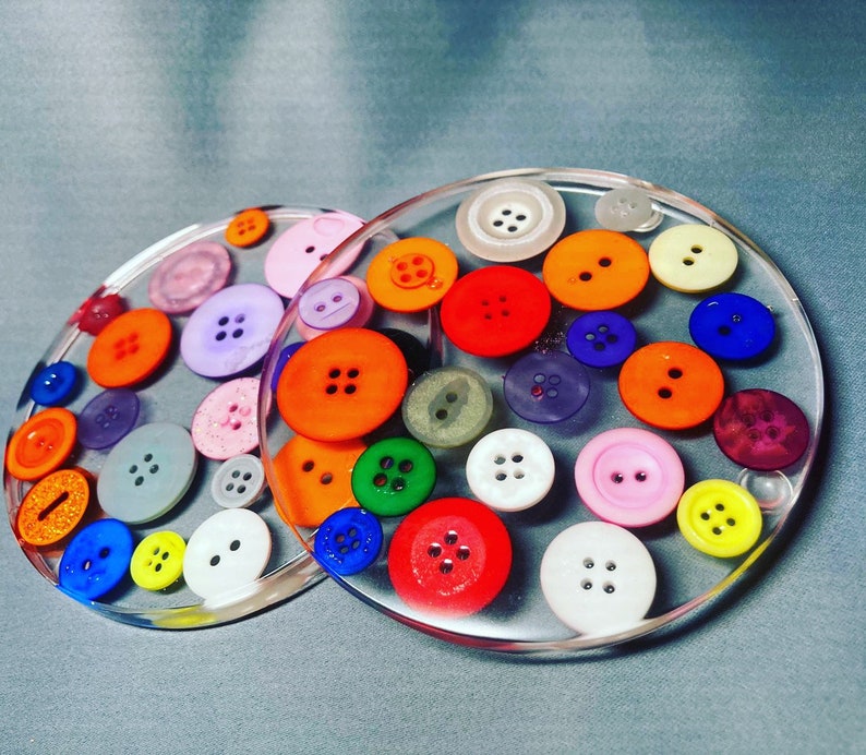 Pink Button Coaster Mothers Day Gift, Button Coasters, Housewarming, Novelty Coasters ...